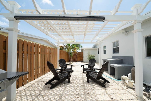 1445 Cindy Dr, Lake Worth Beach, FL 33461 - view of patio / terrace with a fenced backyard and a pergola