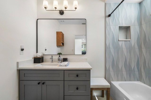 12811 Oak Knoll Dr, Palm Beach Gardens, FL 33418 - full bathroom featuring tub / shower combination and vanity