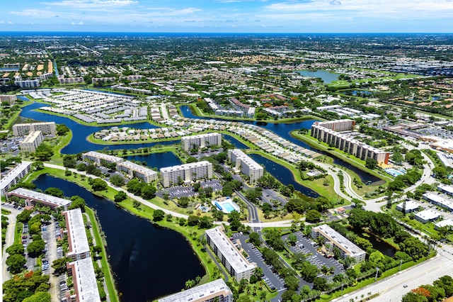 7290 Kinghurst Dr Unit 607, Delray Beach, FL 33446 - aerial view of property and surrounding area with a nearby body of water