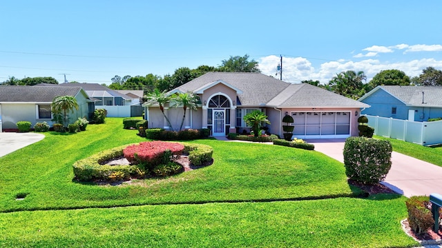 3204 SE Otis Ln, Port Saint Lucie, FL 34984 - ranch-style home with concrete driveway, a garage, and stucco siding