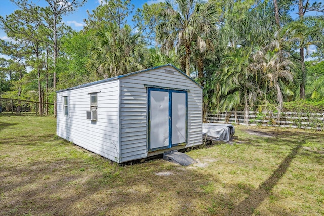 12389 186th St N, Jupiter, FL 33478 - view of shed featuring view of scattered trees and cooling unit