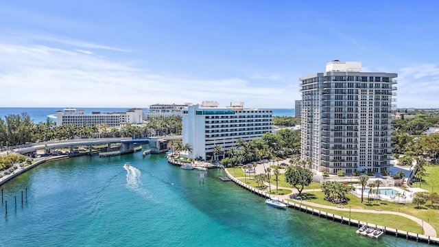 901 E Camino Real Unit 5C, Boca Raton, FL 33432 - drone / aerial view of a nearby body of water and apartment complex / building