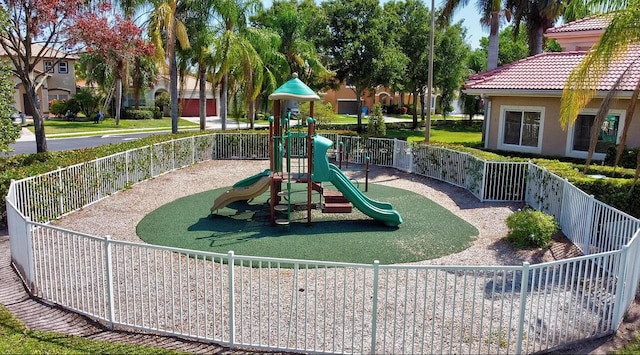 community play area with fence