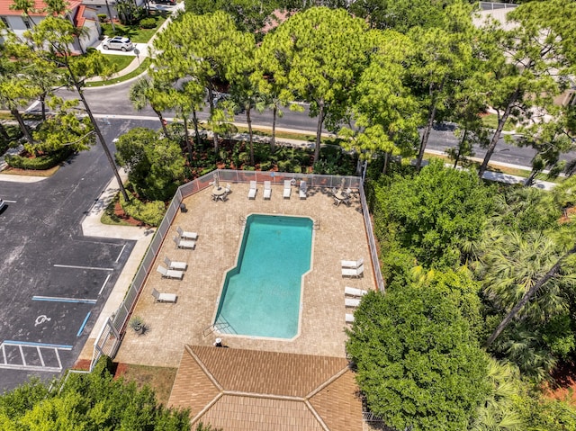 bird's eye view of a pool