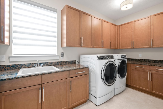 6028 Curie Pl, Palm Beach Gardens, FL 33418 - laundry area with washing machine and dryer and cabinet space