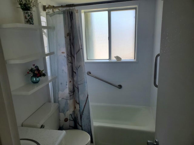 3160 Lake Osborne Dr Unit 201, Lake Worth, FL 33461 - bathroom with toilet, shower / bath combo with shower curtain, and vanity