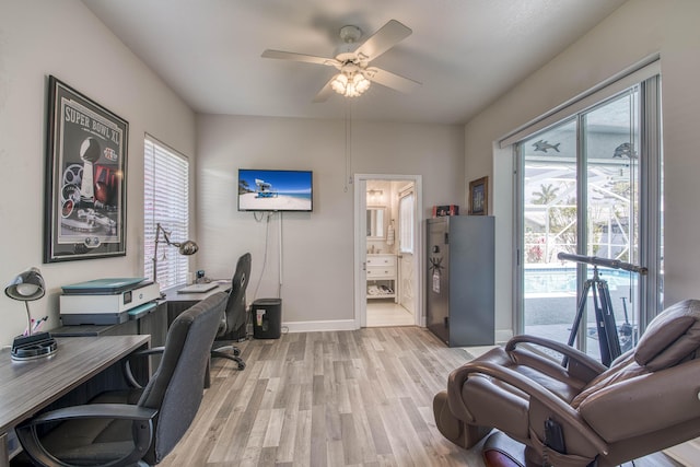 2720 SE Kern Rd, Port Saint Lucie, FL 34984 - office space with light wood finished floors, ceiling fan, and baseboards