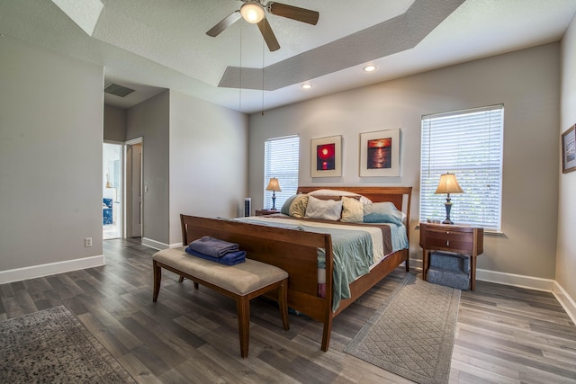 2720 SE Kern Rd, Port Saint Lucie, FL 34984 - bedroom with wood finished floors, baseboards, recessed lighting, and ceiling fan