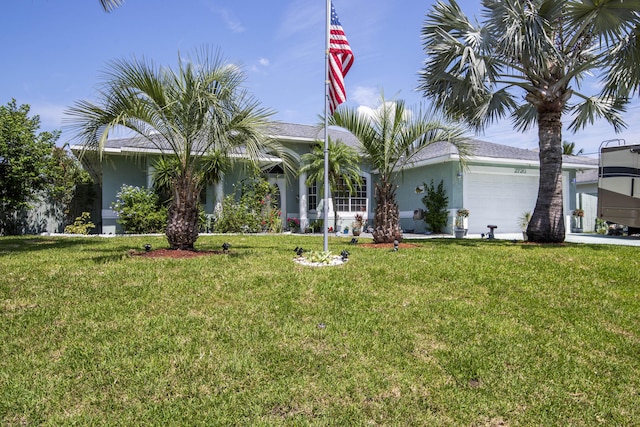 2720 SE Kern Rd, Port Saint Lucie, FL 34984 - view of front facade featuring an attached garage, a front yard, and stucco siding
