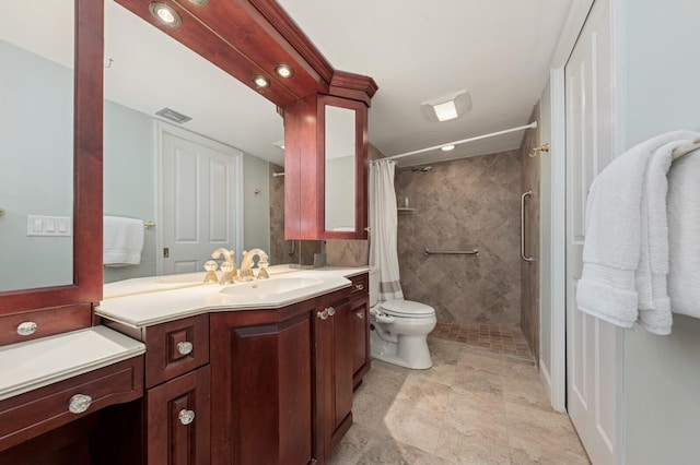 4078 Quail Ridge Dr N Unit A, Boynton Beach, FL 33436 - full bathroom featuring tiled shower, vanity, toilet, and recessed lighting