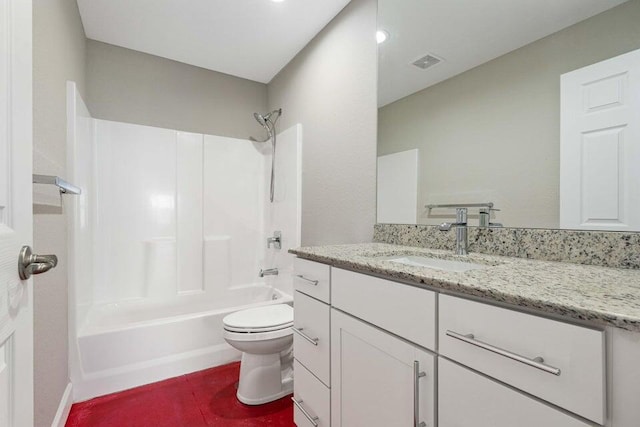 6728 Spanish Lake Blvd, Fort Pierce, FL 34951 - bathroom featuring toilet, vanity, and shower / washtub combination