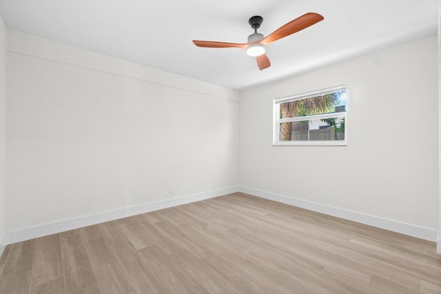 4498 NW 2nd Ave, Boca Raton, FL 33431 - unfurnished room with light wood-style flooring, ceiling fan, and baseboards