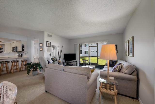 210 SE Village Dr Unit 210, Port Saint Lucie, FL 34952 - living room with light colored carpet and a textured ceiling