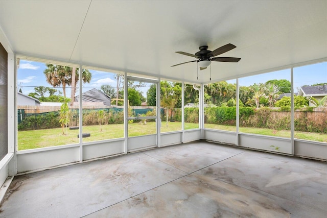 482 NW Fairfax Ave, Port Saint Lucie, FL 34983 - unfurnished sunroom featuring ceiling fan