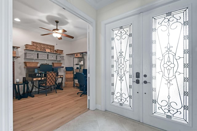 7668 SE Laque Cir, Stuart, FL 34997 - foyer featuring ornamental molding and ceiling fan