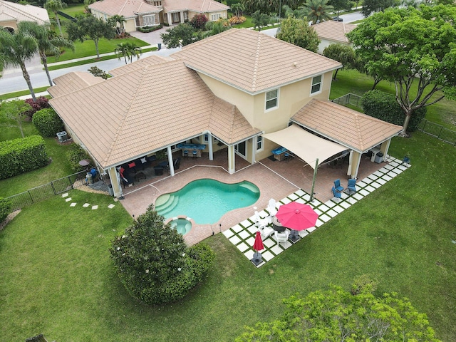 7668 SE Laque Cir, Stuart, FL 34997 - view of swimming pool featuring a gazebo, a patio area, and a pool with connected hot tub