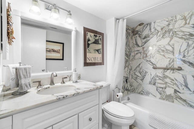 20 NE Plantation Rd Unit 203, Stuart, FL 34996 - full bathroom with shower / bathtub combination with curtain, toilet, and vanity