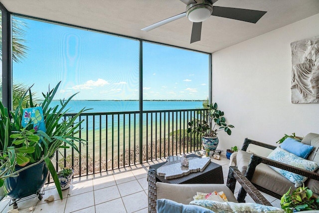 20 NE Plantation Rd Unit 203, Stuart, FL 34996 - sunroom / solarium featuring a water view