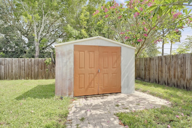 view of shed