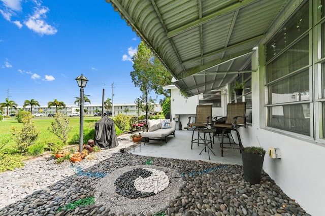 103 SW 18th St, Boynton Beach, FL 33426 - view of patio / terrace featuring an outdoor living space and a residential view