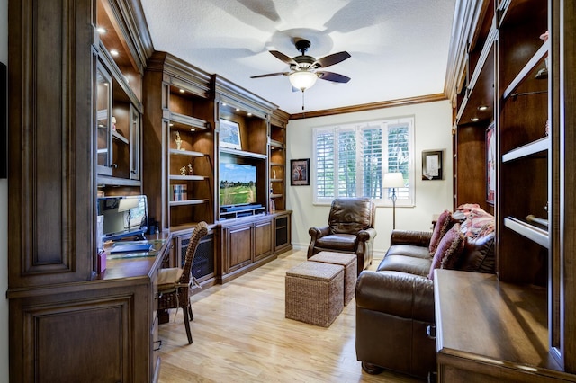 112 Palm Bay A Dr Unit A, Palm Beach Gardens, FL 33418 - office space with ornamental molding, ceiling fan, light wood-style floors, and baseboards