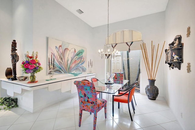 4498 Hazleton Ln, Lake Worth, FL 33449 - dining room featuring a chandelier and light tile patterned flooring