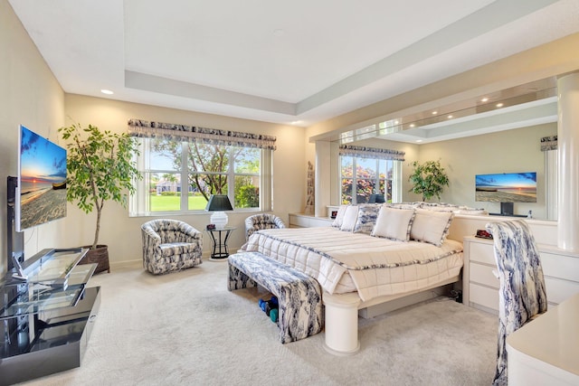 4498 Hazleton Ln, Lake Worth, FL 33449 - bedroom with a tray ceiling, recessed lighting, and carpet floors