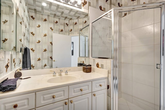 4498 Hazleton Ln, Lake Worth, FL 33449 - bathroom with vanity and a stall shower