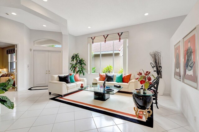 4498 Hazleton Ln, Lake Worth, FL 33449 - living area with recessed lighting and light tile patterned floors