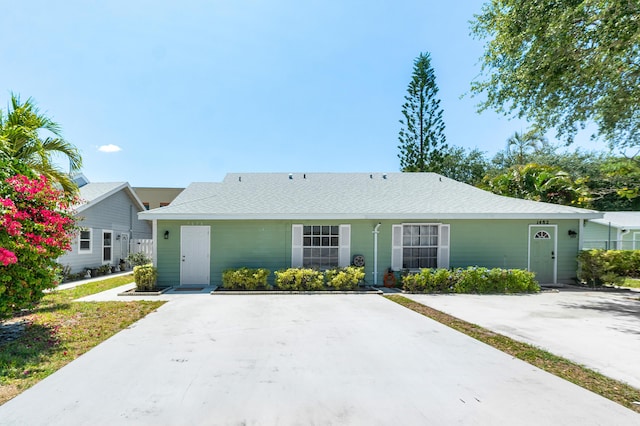 view of single story home