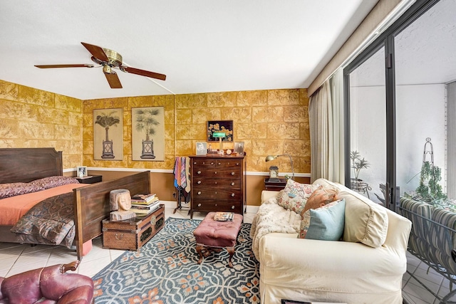 3701 S Flagler Dr Unit A101, West Palm Beach, FL 33405 - tiled living room featuring a ceiling fan