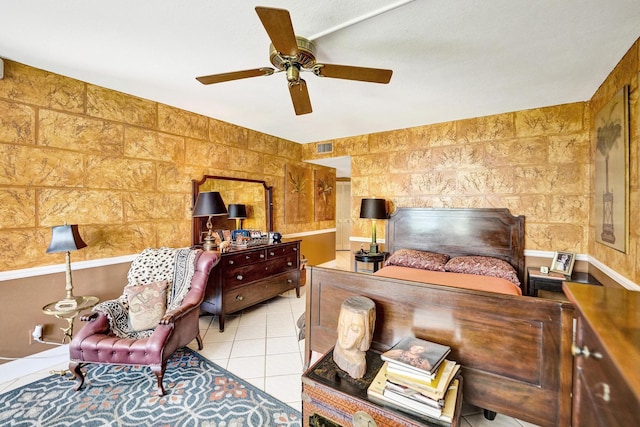 3701 S Flagler Dr Unit A101, West Palm Beach, FL 33405 - bedroom with light tile patterned floors and ceiling fan