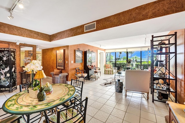 3701 S Flagler Dr Unit A101, West Palm Beach, FL 33405 - living area with track lighting and light tile patterned floors