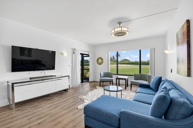 830 Greensward Ct Unit 107-H, Delray Beach, FL 33445 - living area featuring light wood finished floors and a textured ceiling
