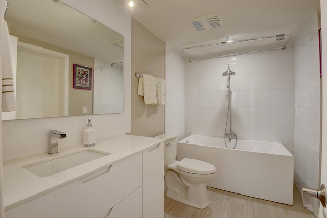 830 Greensward Ct Unit 107-H, Delray Beach, FL 33445 - bathroom with toilet, vanity, and shower / bath combination