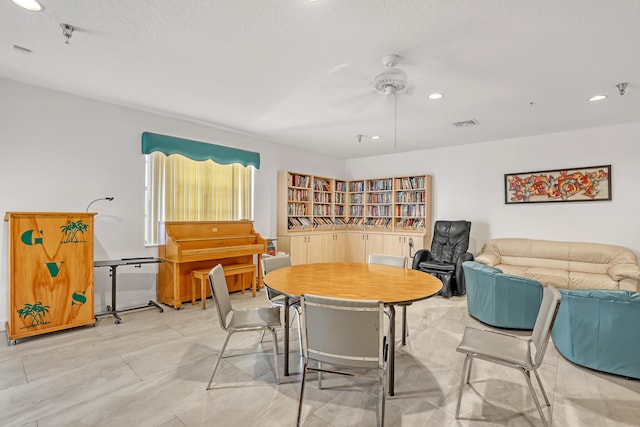 12003 Poinciana Blvd Unit 102, Royal Palm Beach, FL 33411 - dining space with ceiling fan and recessed lighting