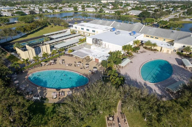 173 Kent J, West Palm Beach, FL 33417 - drone / aerial view of a pool and a nearby body of water