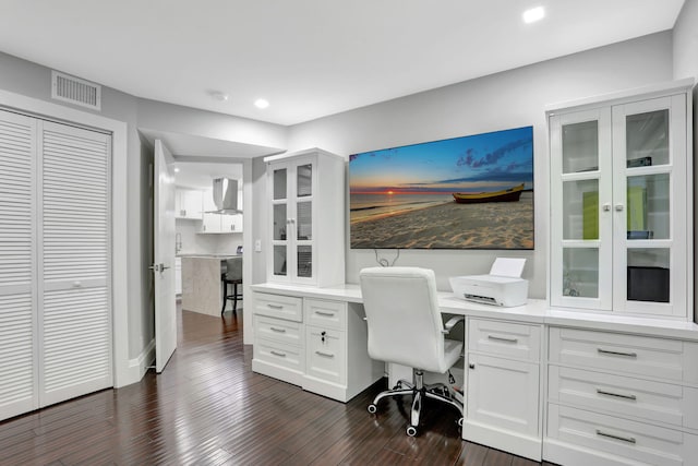 545 Trace Cir Unit 106, Deerfield Beach, FL 33441 - office space featuring recessed lighting, dark wood-type flooring, and built in study area