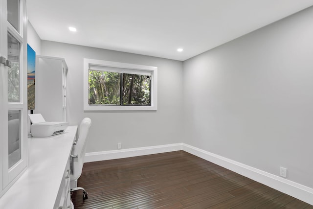 545 Trace Cir Unit 106, Deerfield Beach, FL 33441 - unfurnished office featuring baseboards, dark wood-style floors, and recessed lighting