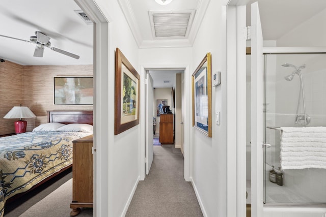 520 NE 7th Ave Unit 2E, Delray Beach, FL 33483 - corridor with carpet, baseboards, and crown molding