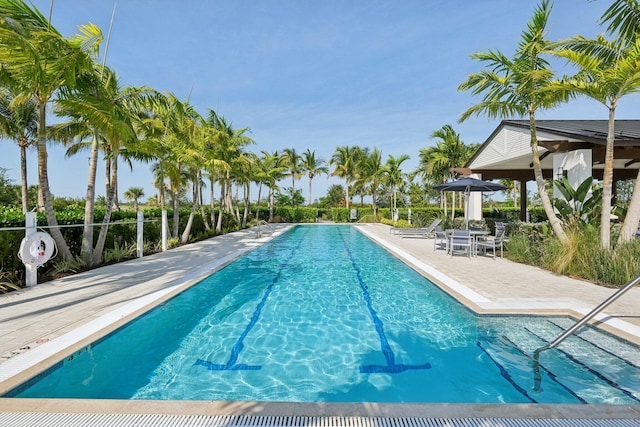 community pool with a patio