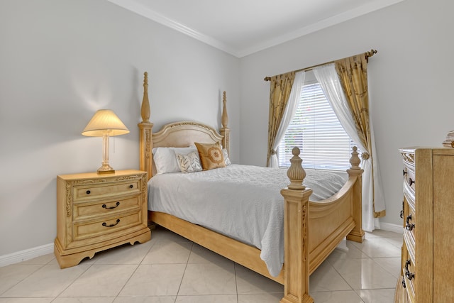 1741 Annandale Cir, Royal Palm Beach, FL 33411 - bedroom featuring crown molding, baseboards, and light tile patterned floors