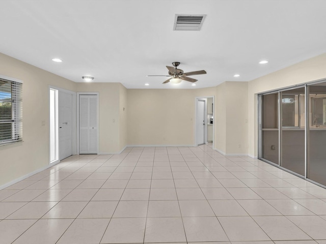 2710 SW 6th St SW, Boynton Beach, FL 33435 - spare room with a ceiling fan, baseboards, recessed lighting, and light tile patterned flooring