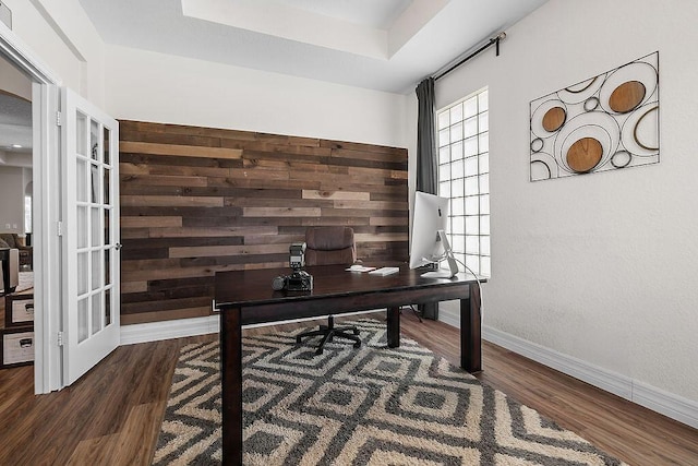 7267 Prudencia Dr, Lake Worth, FL 33463 - home office featuring baseboards and wood finished floors