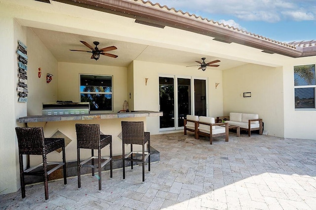 7267 Prudencia Dr, Lake Worth, FL 33463 - view of patio featuring a ceiling fan and an outdoor living space