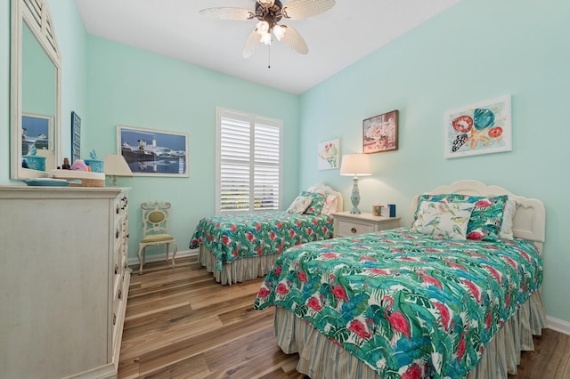 2596 Irma Lake Dr, West Palm Beach, FL 33411 - bedroom with wood finished floors, baseboards, and ceiling fan