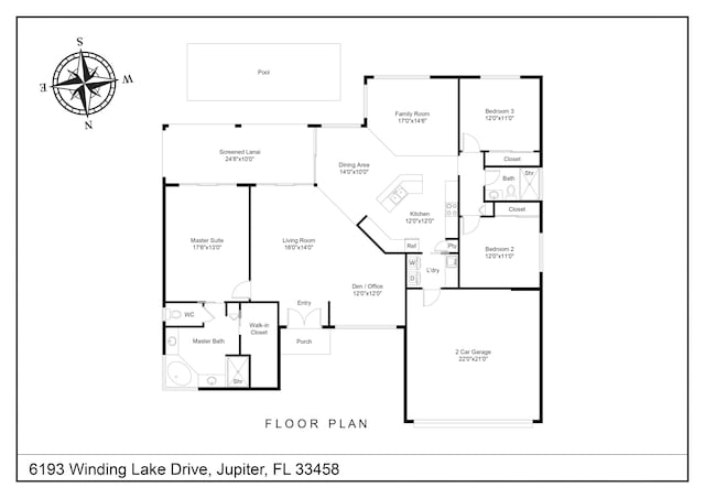 6193 Winding Lake Dr, Jupiter, FL 33458 - home floor plan