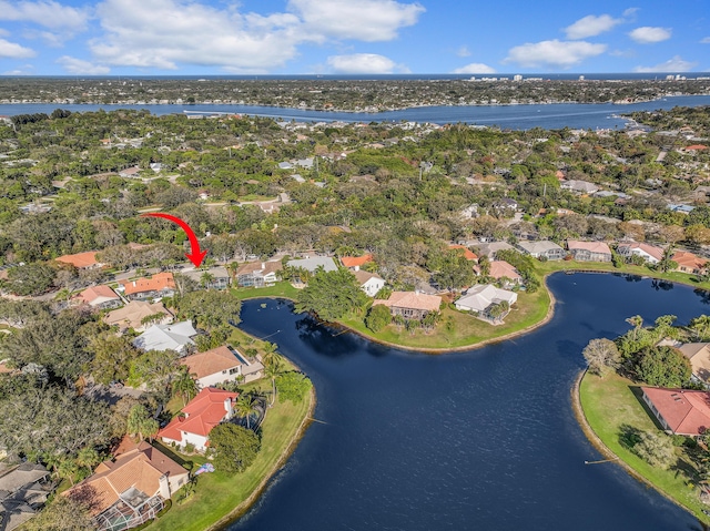 6193 Winding Lake Dr, Jupiter, FL 33458 - aerial view of property's location featuring a large body of water and nearby suburban area