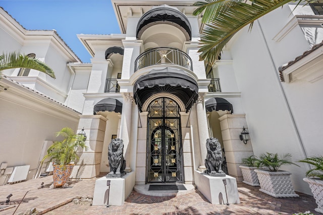 entrance to property with french doors