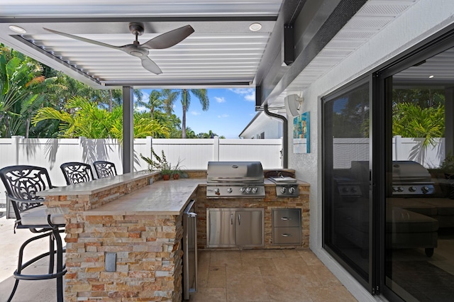 1010 Delray Lakes Dr, Delray Beach, FL 33444 - fenced backyard with a ceiling fan